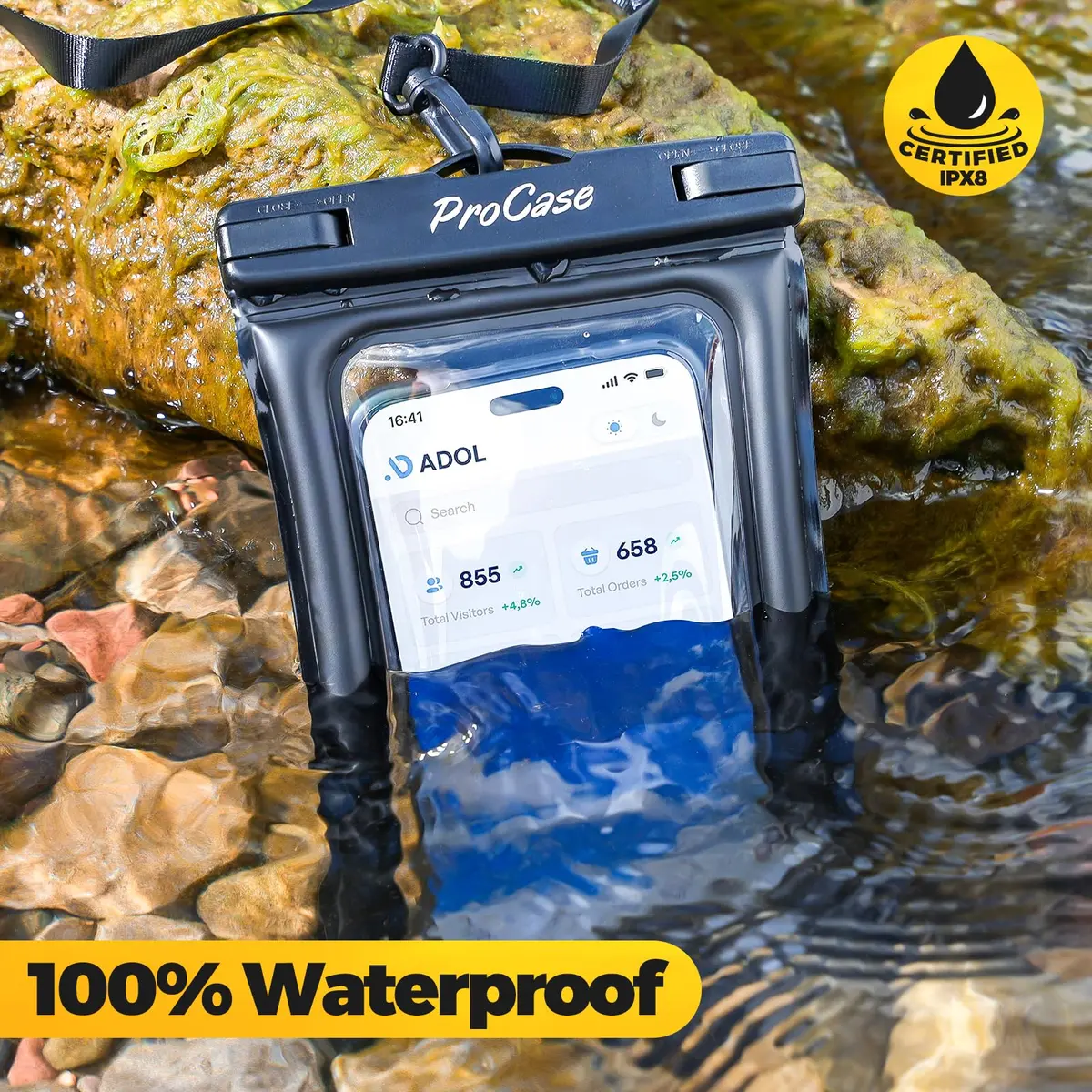 ProCase Waterproof Phone Pouch 2 Pack | IPX8 Floating Dry Bag for 7" Phones - view 3