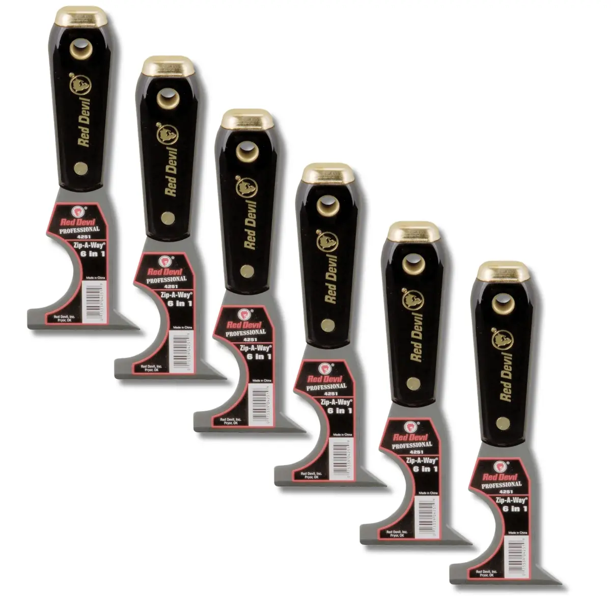 Red Devil 6-in-1 Painter's Tool - 0.73 kg (1.6 lb) Pack of 6 | Multi-Function Wall Scraper & Nail Setter - main product image
