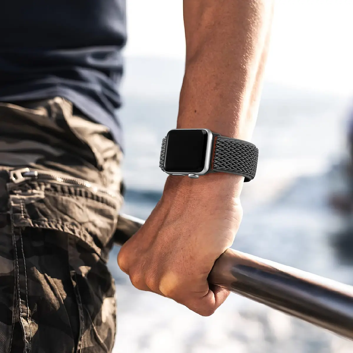 Lerobo Adjustable Nylon Solo Loop Band Compatible with Apple Watch 38mm-49mm | Breathable & Sweat-Resistant Sport Band - view 5