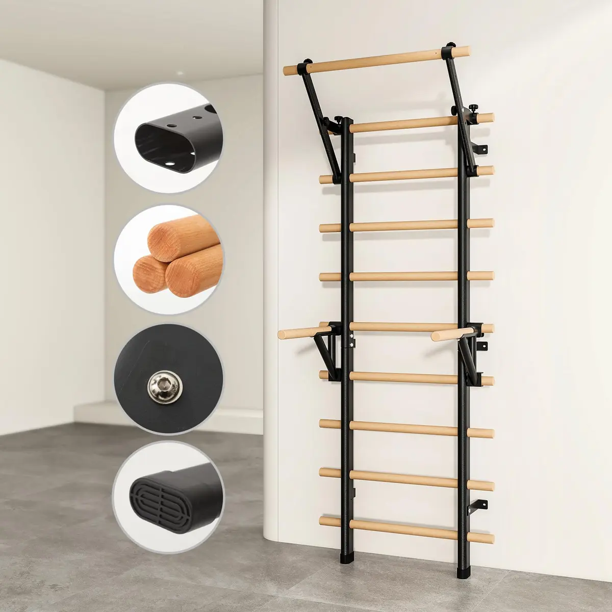 DHT DYNAMIC HEALTH TECH Pull-Up Bar Wall Mounted | Home Office Fitness Accessory - view 4