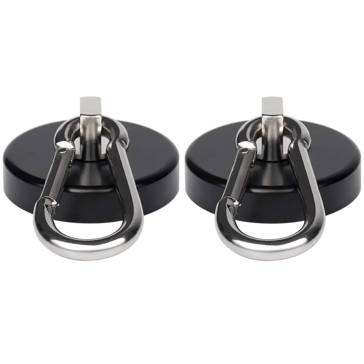 WELLZEER Heavy Duty Magnetic Hooks 170lbs Black 2-Pack | Swiveling Carabiner for Industrial Garages & Kitchens - view 9