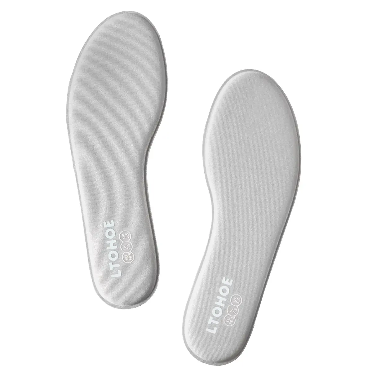 LTOHOE Memory Foam Insoles for Women Replacement Comfort 8mm Grey US 5.5 | Support & Comfort - main product image