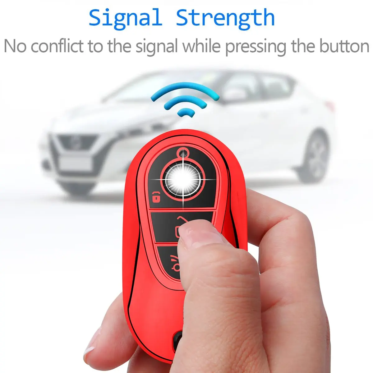 Tukellen for Mercedes Benz Key Fob Cover Red | Soft TPU Case Protector Compatible with 2021-2026 S-Class & More - view 4