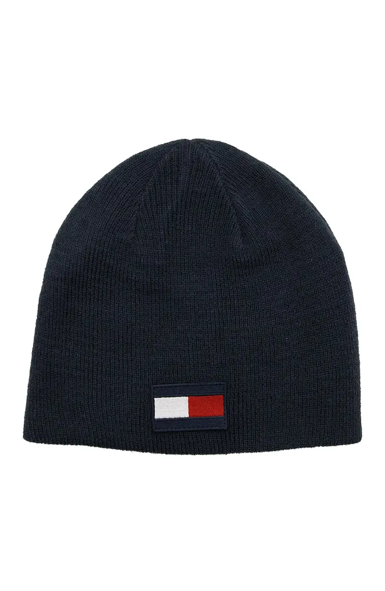 Tommy Hilfiger Boys Beanies, Navy, One Size | Reversible Winter Hat for Kids - main product image