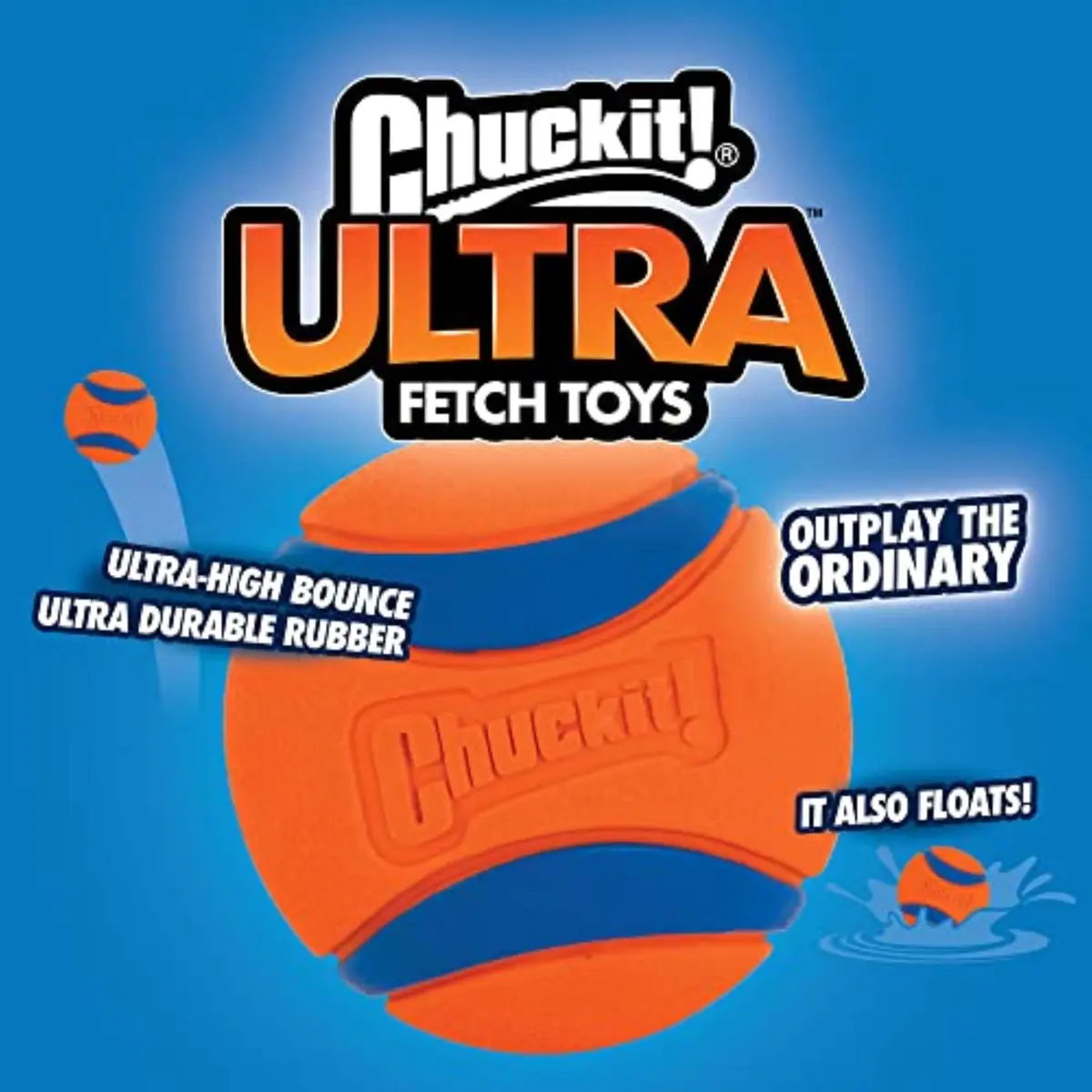 Chuckit! Ultra Ball Dog Toy 8-Pack with Bucket - Medium (6.4 cm) | Durable Rubber Fetch Balls for Dogs 20-60 lbs - view 2