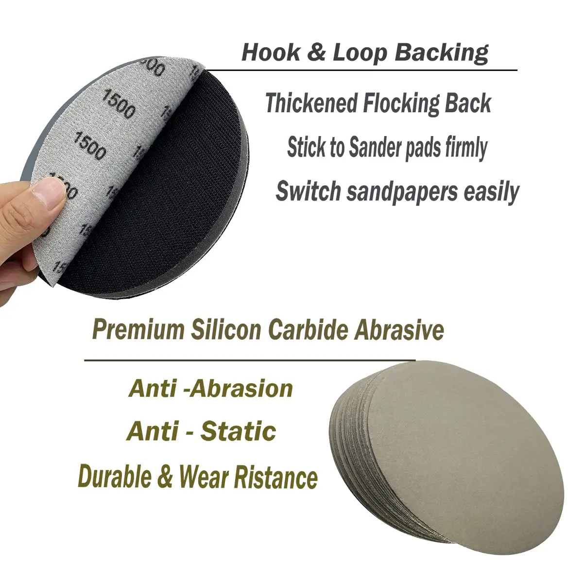 AutKerige 6 Inch 1500 Grit Wet Dry Sandpaper | Hook & Loop Discs for Auto & Home Use - view 4