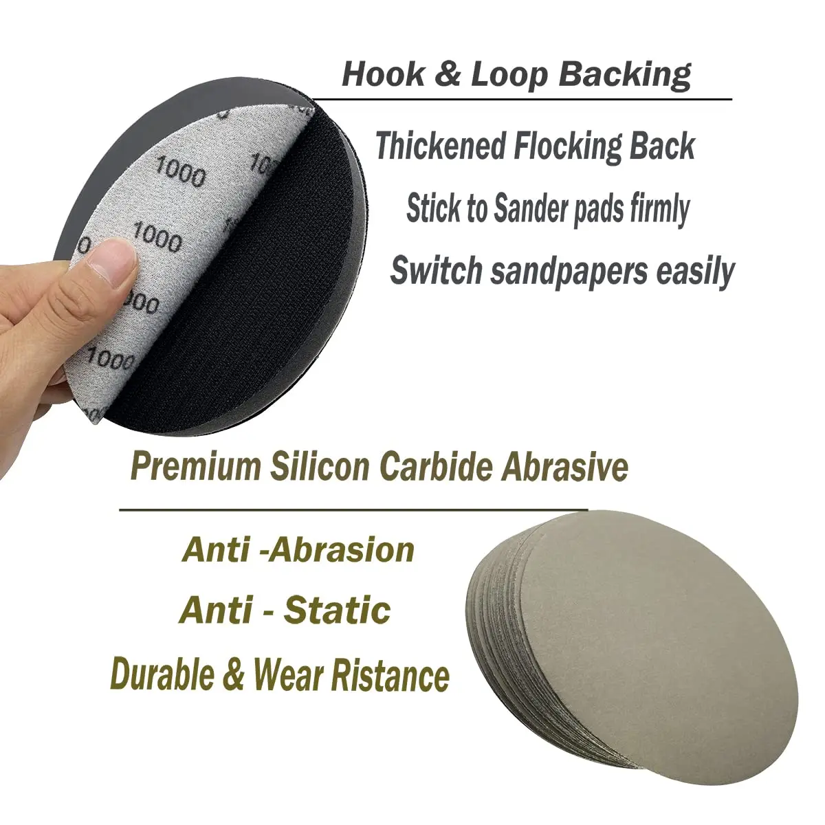 AutKerige 6 Inch 1000 Grit Wet Dry Sandpaper | Hook & Loop Discs for Auto & Home - view 2