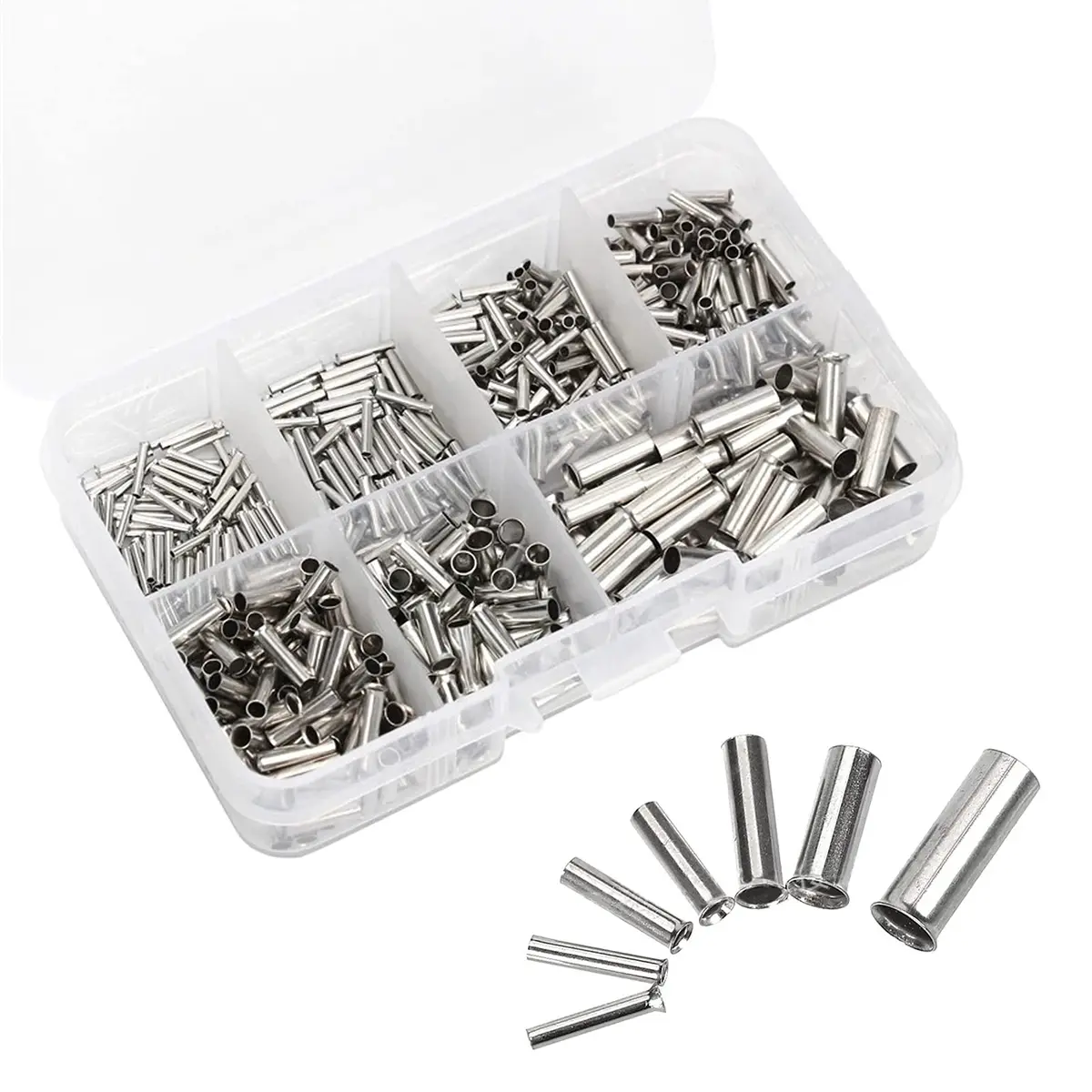 Teansic 600Pcs Tinned Copper Wire Ferrules AWG22-10 | High Conductivity & Safety - main product image
