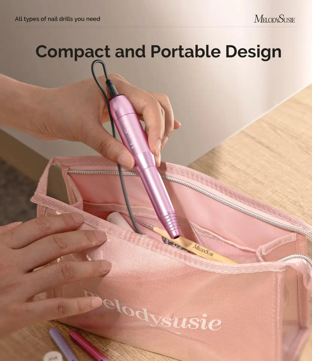 MelodySusie USB Nail Drill PC120I Purple | 20,000 RPM Portable Electric Nail File for Gentle Nail Prep - view 3