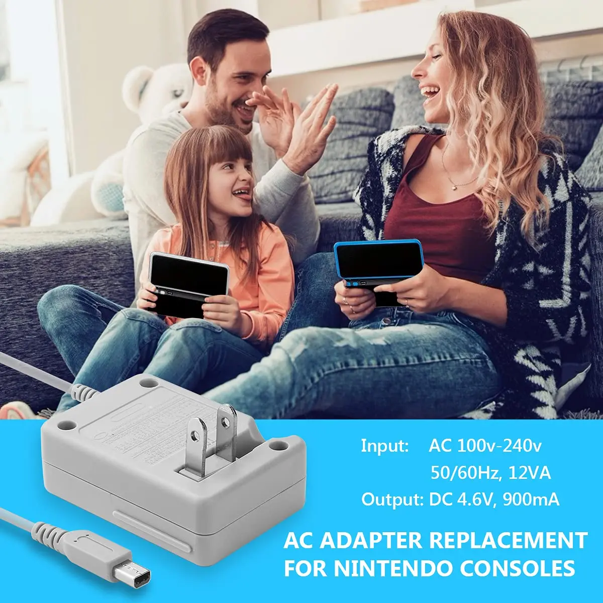 Trenro 3DS Charger Compatible with Nintendo 3DS/ DSi/XL/2DS/ New 3DS | Foldable, Portable, Safe - view 8