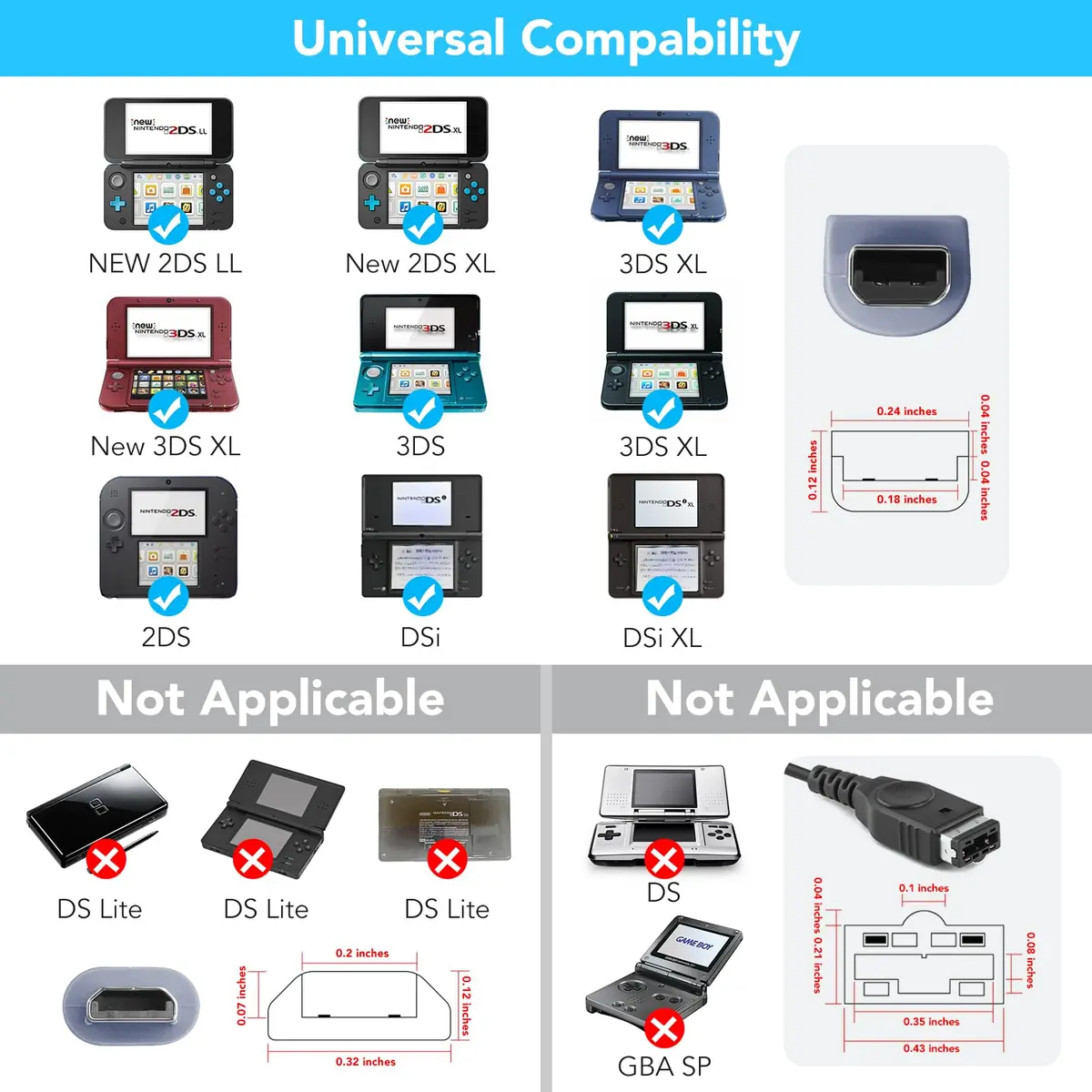 Trenro 3DS Charger Compatible with Nintendo 3DS/ DSi/XL/2DS/ New 3DS | Foldable, Portable, Safe - view 2