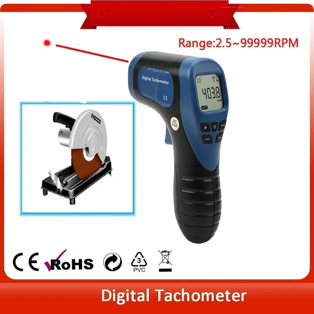 Thsinde Handheld Digital Laser Tachometer Non-Contact RPM Meter 99999RPM | Accurate Speed Measurement - view 3