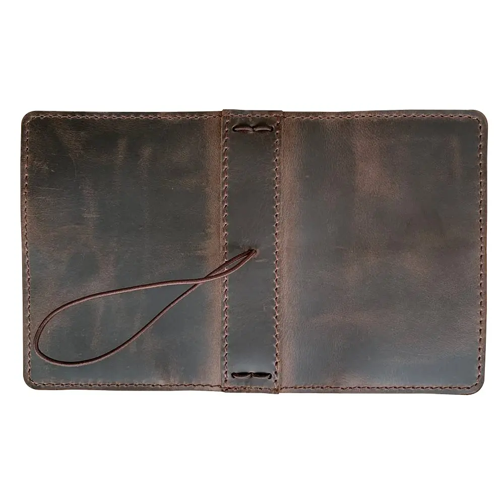 newestor Travelers Notebook Cover Passport Size Dark Brown | Genuine Leather with Pen Loop & Card Slots - view 5