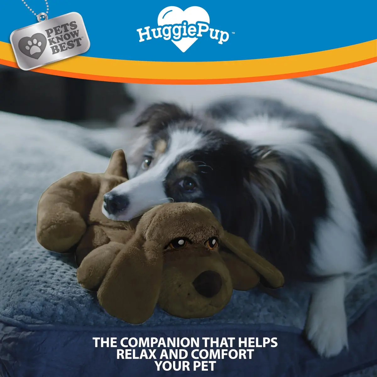 Pets Know Best HuggiePup Comfort Companion with Heartbeat & Heating | Calms Dogs & Puppies, Reusable, Chocolate - view 5