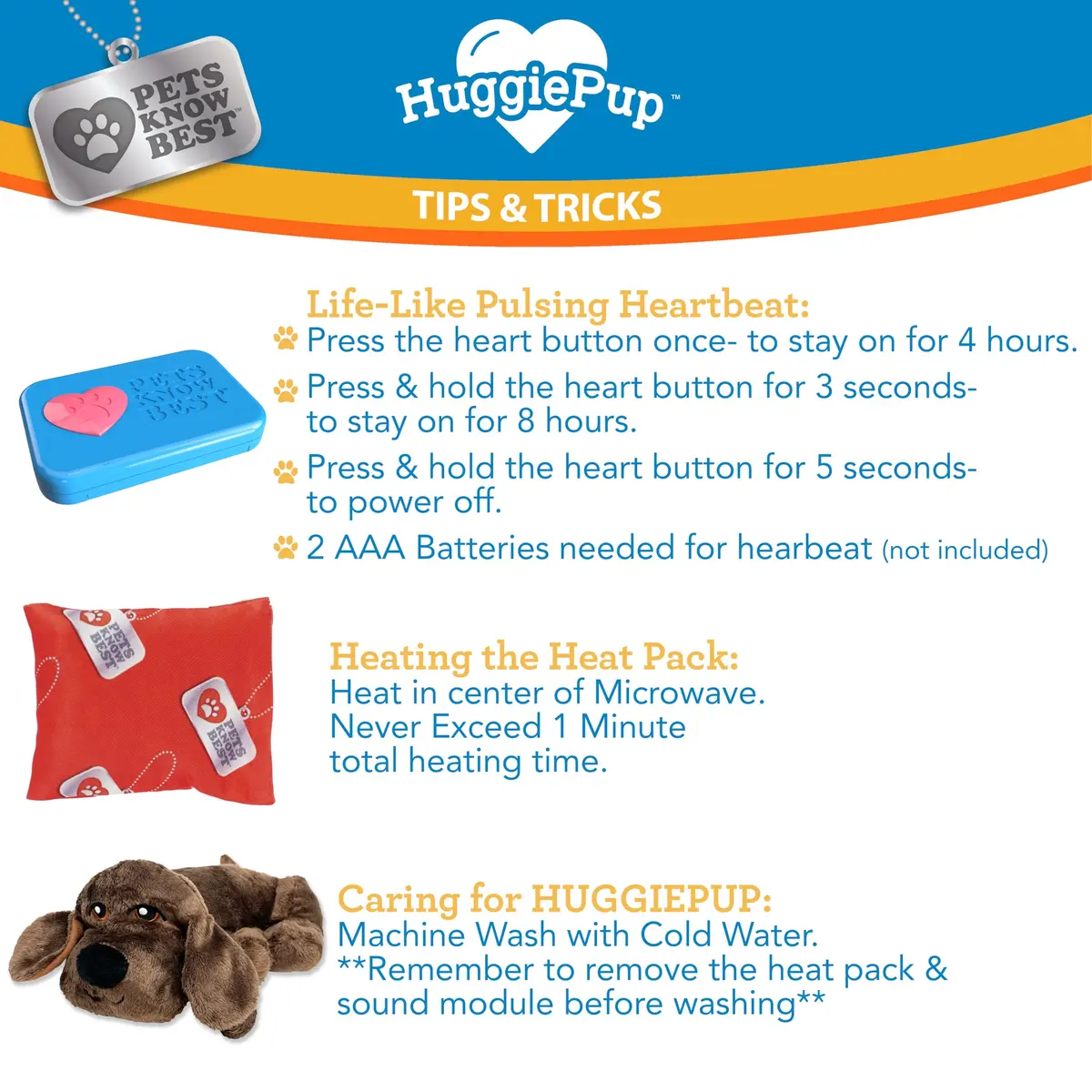 Pets Know Best HuggiePup Comfort Companion with Heartbeat & Heating | Calms Dogs & Puppies, Reusable, Chocolate - view 6