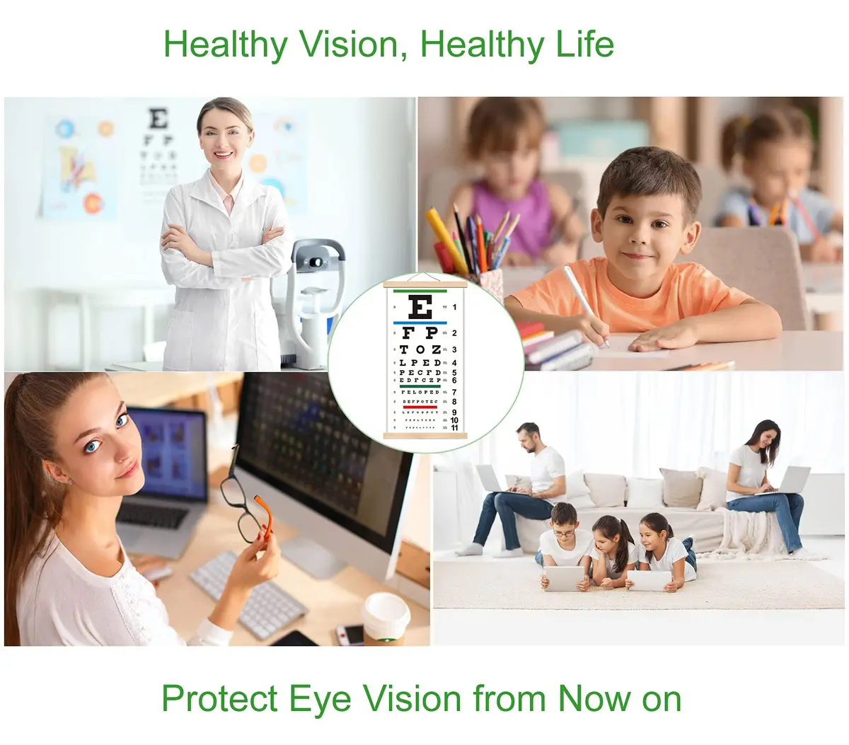NOYOC Snellen Eye Chart, Eye Charts for Eye Exams 20 Feet, Snelling Chart - view 7
