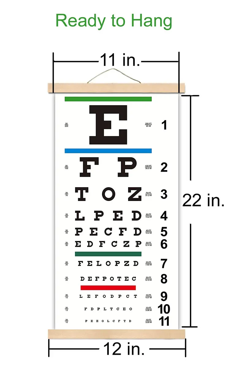 NOYOC Snellen Eye Chart, Eye Charts for Eye Exams 20 Feet, Snelling Chart - view 2
