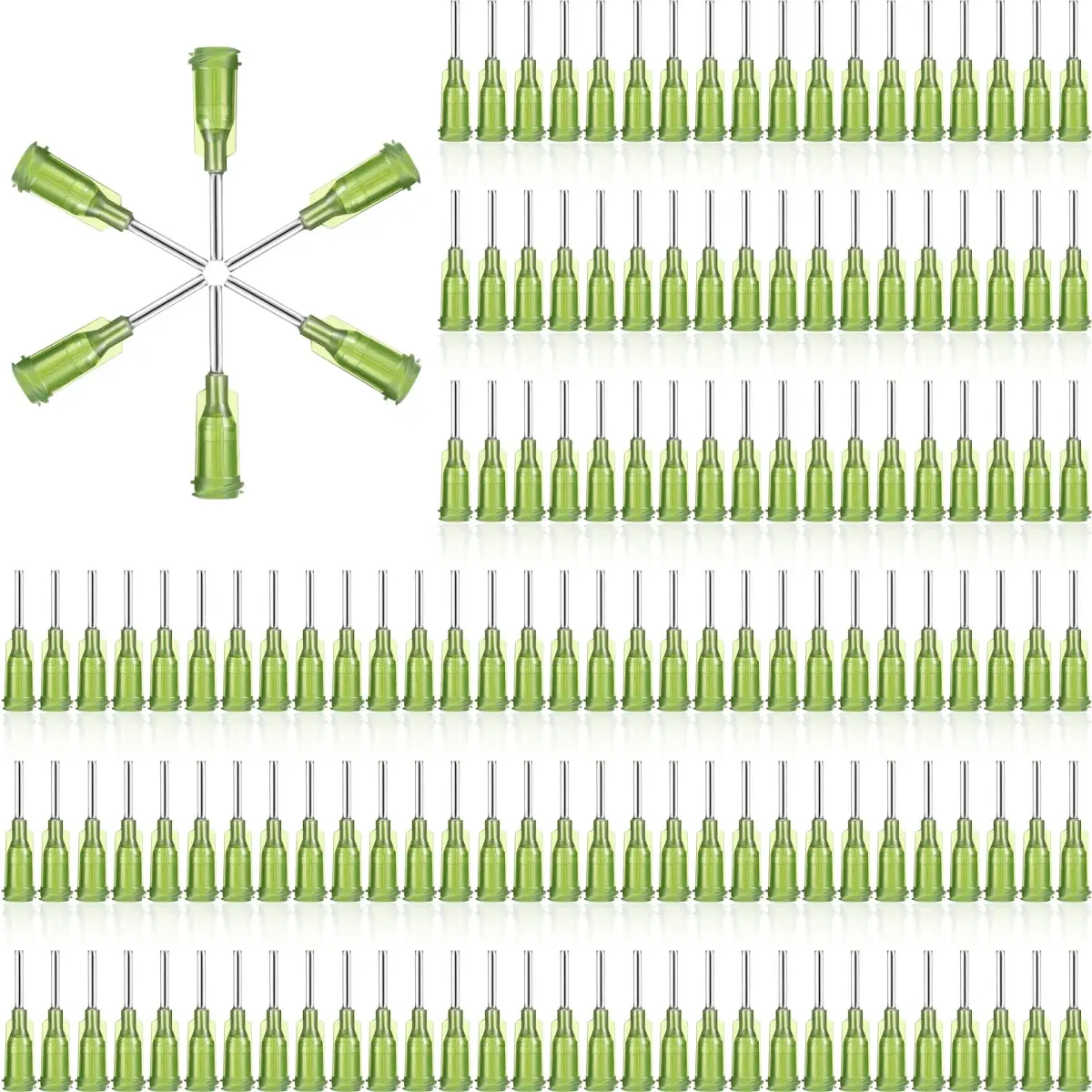 Honoson 150 Pcs Blunt Tip Needles 1/2 Inch Luer Lock, Olive Green | Industrial Dispensing for Crafts & Electronics - main product image