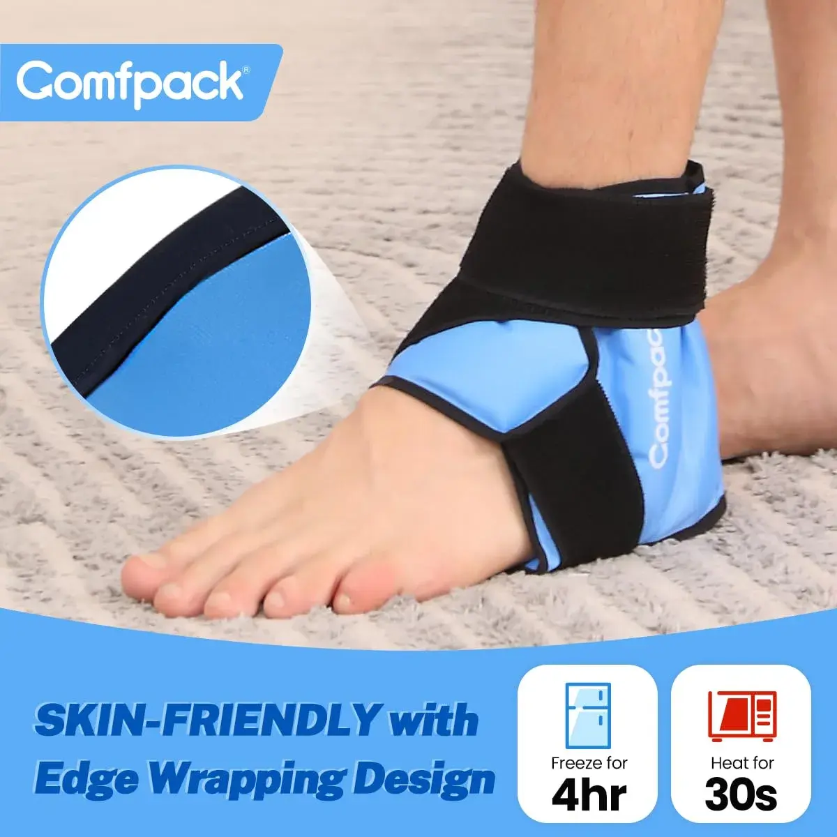 Comfpack Heel Ice Pack Wrap for Plantar Fasciitis Relief, Ankle Ice Pack Wrap for Swelling, 1 Count (Pack of 1) | Targeted Relief for Foot & Ankle Pain - view 7