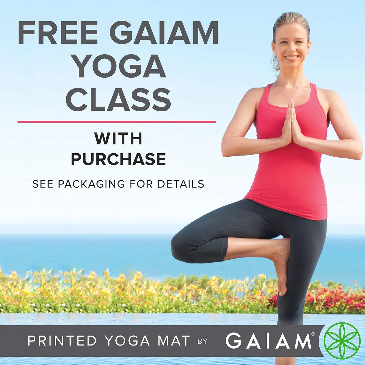 Gaiam Yoga Mat Classic Print, 4mm Non-Slip Mat (Mystic Ink) | Lightweight, Non-Toxic & Durable - view 4