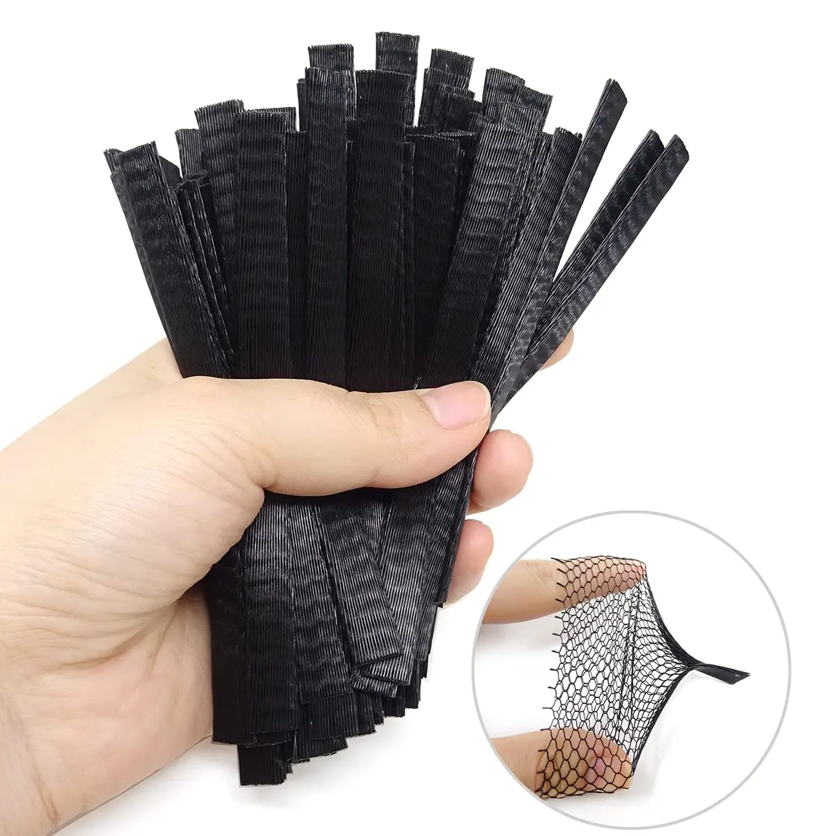 Honbay 100PCS Makeup Brush Protector Mesh Covers (12cm x 1cm) | Expandable & Reusable for Brushes, Tassels, Buds - view 6