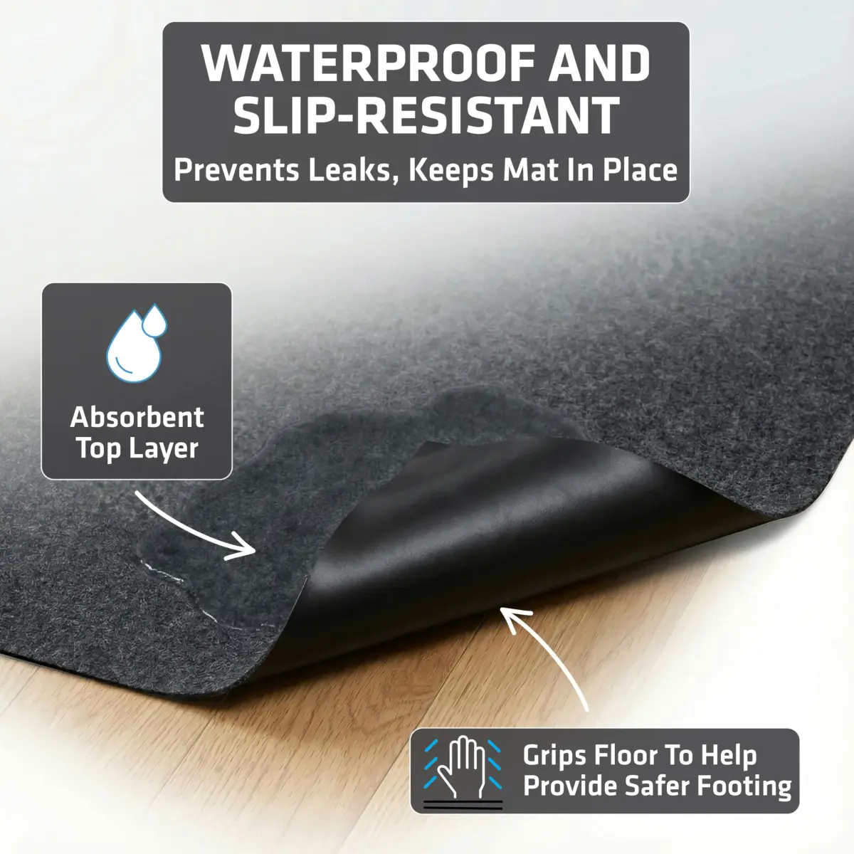 Drymate Jumbo Dog Playpen Mat 60x74 Charcoal | Super Absorbent Waterproof Reusable Puppy Pad - view 3