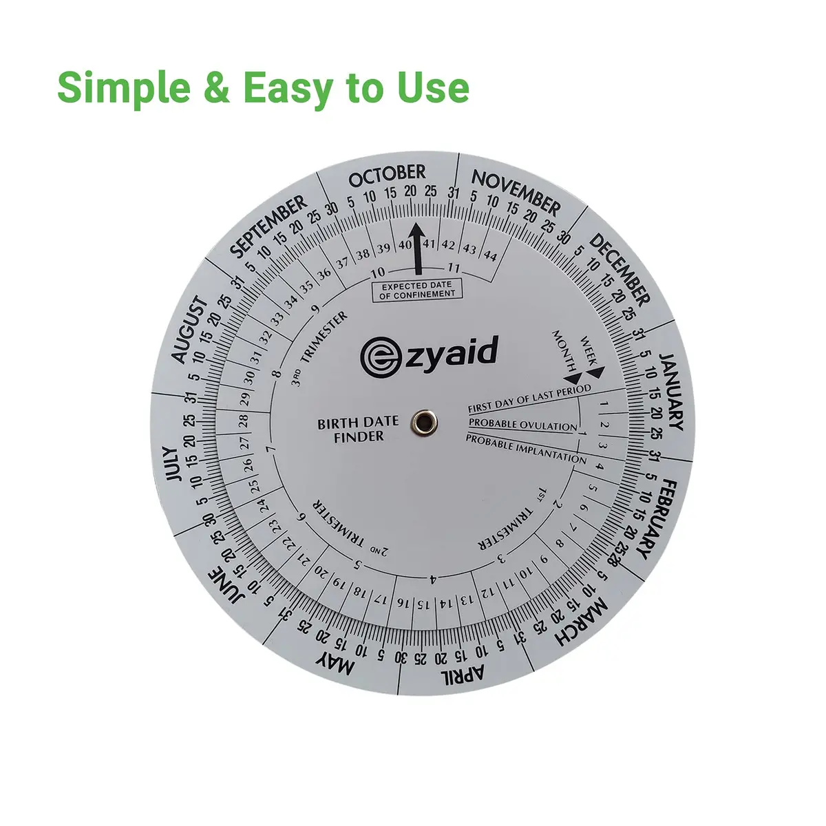 Ezyaid Pregnancy Wheel, OB-GYN Due Date Calculator, Gestational EDC Wheel for Midwives and Health Workers | Accurate, Easy-to-Use Pregnancy Tool - view 4