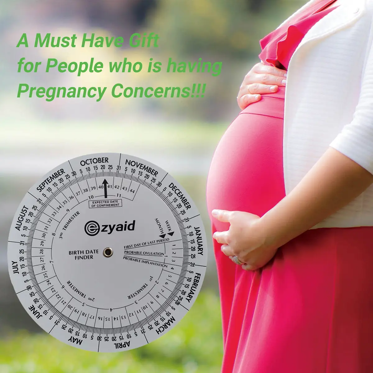 Ezyaid Pregnancy Wheel, OB-GYN Due Date Calculator, Gestational EDC Wheel for Midwives and Health Workers | Accurate, Easy-to-Use Pregnancy Tool - view 2