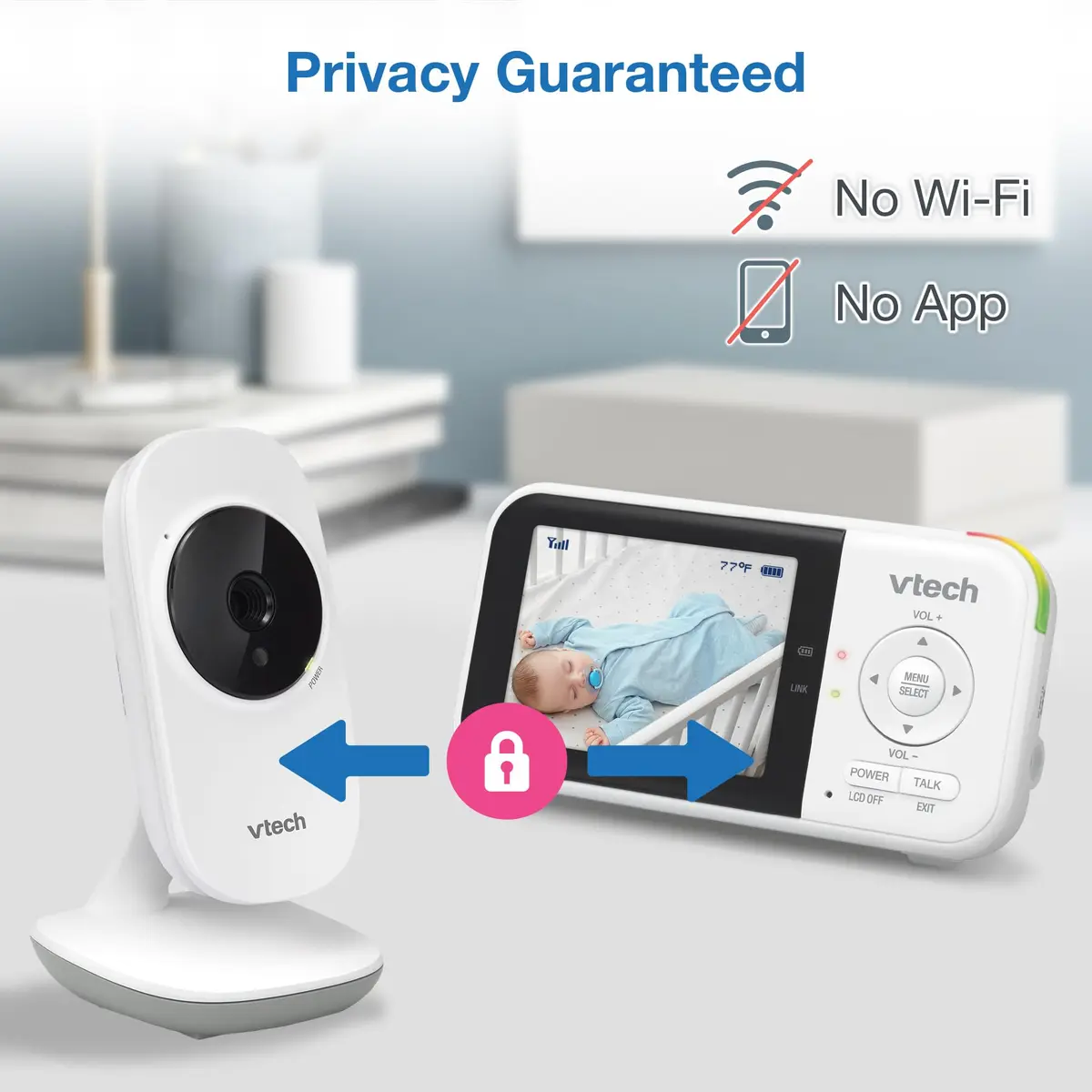 VTech VM819-2 Baby Monitor with 2 Cameras – 19-Hour Battery, 1000ft Range | Secure FHSS Connection - view 8