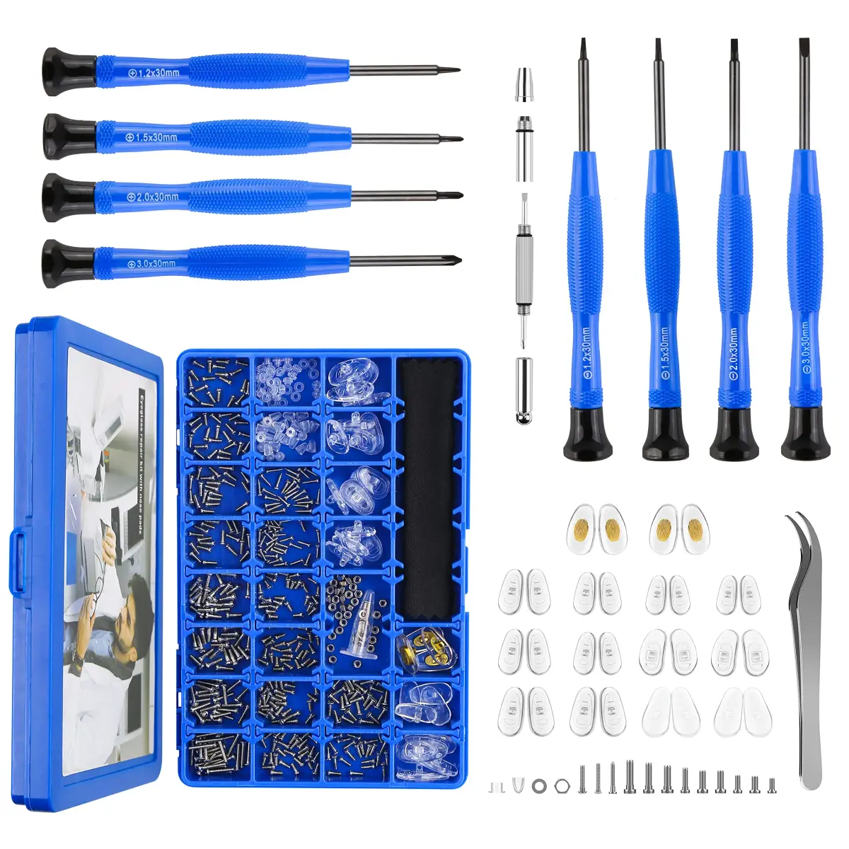 HQVOIC Magnetic Eyeglass Repair Kit with 26 Pieces | Precision Tools for Spectacles and Sunglasses - main product image