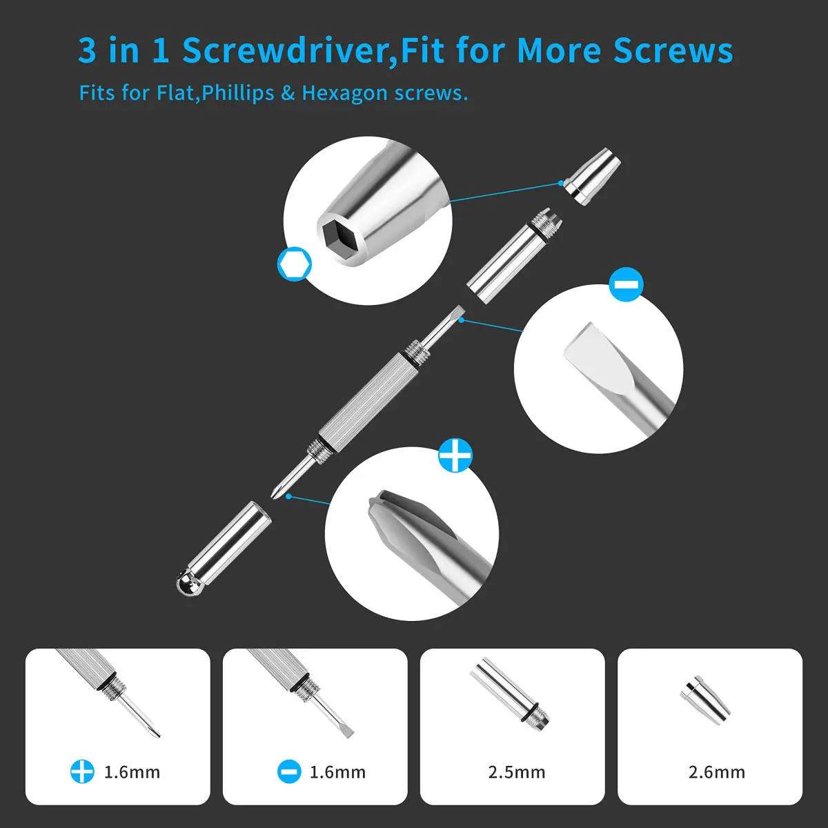 HQVOIC Magnetic Eyeglass Repair Kit with 26 Pieces | Precision Tools for Spectacles and Sunglasses - view 3