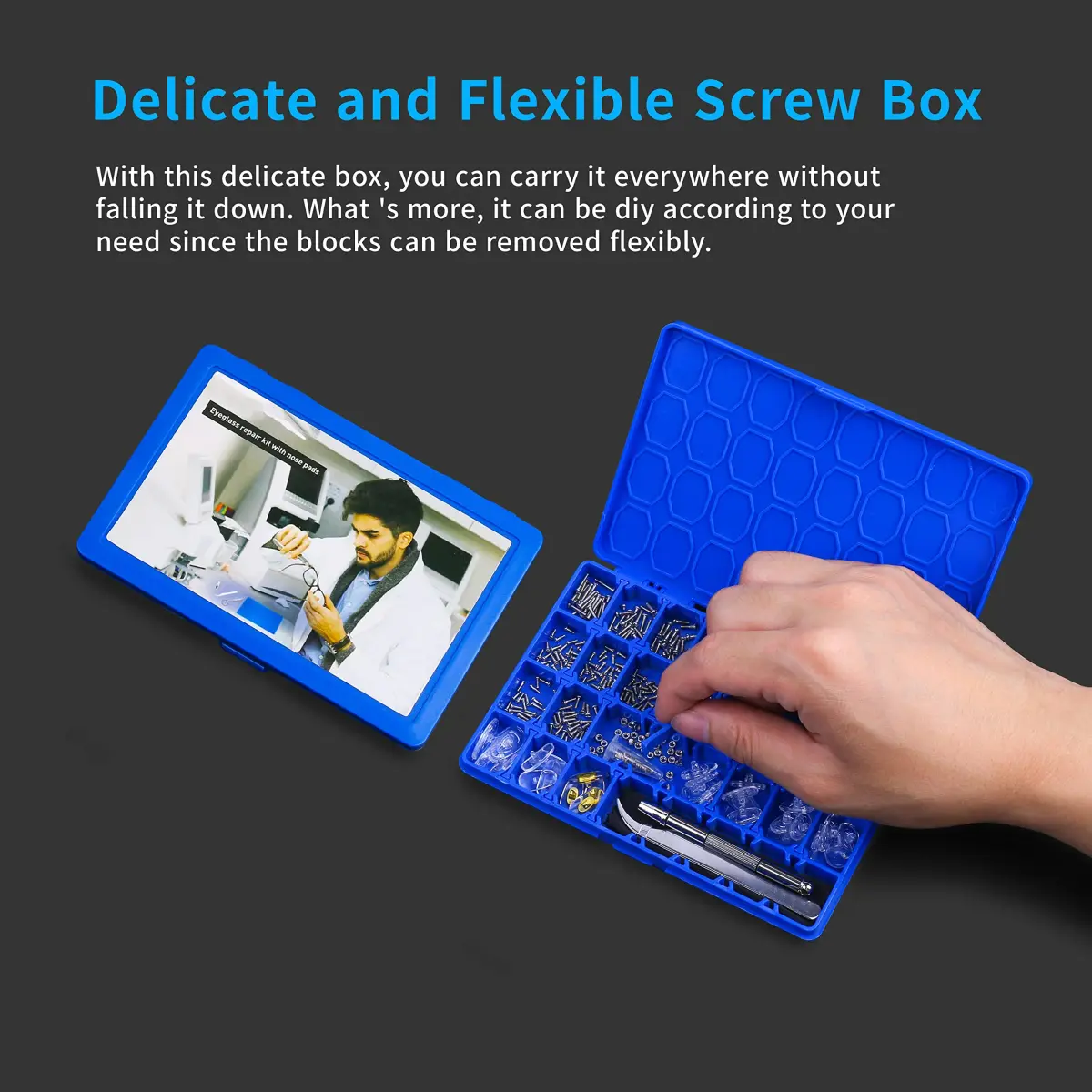 HQVOIC Magnetic Eyeglass Repair Kit with 26 Pieces | Precision Tools for Spectacles and Sunglasses - view 4