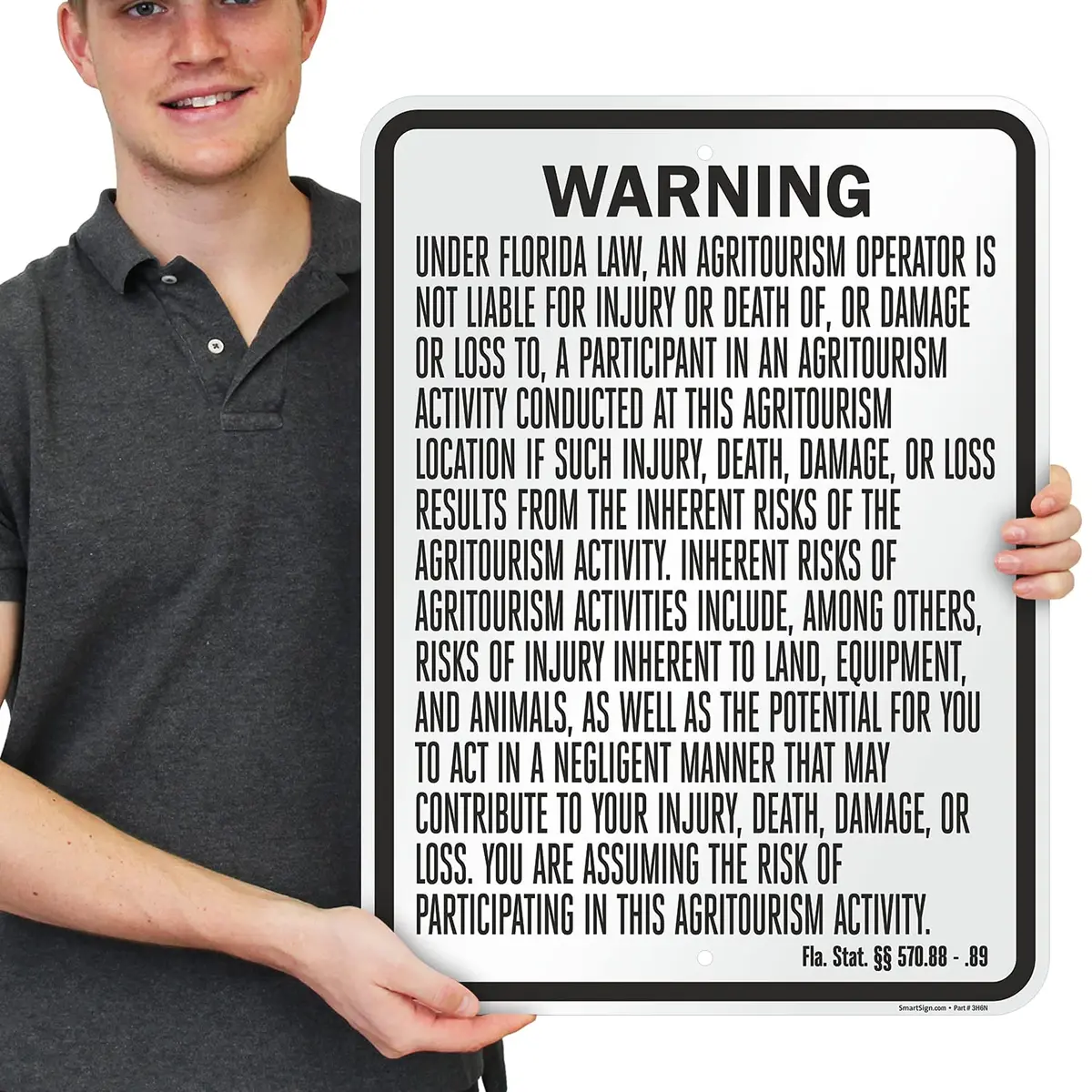 SmartSign Warning Agritourism Operator Not Liable 24 x 18 inch | Rustproof Aluminum Sign - view 2