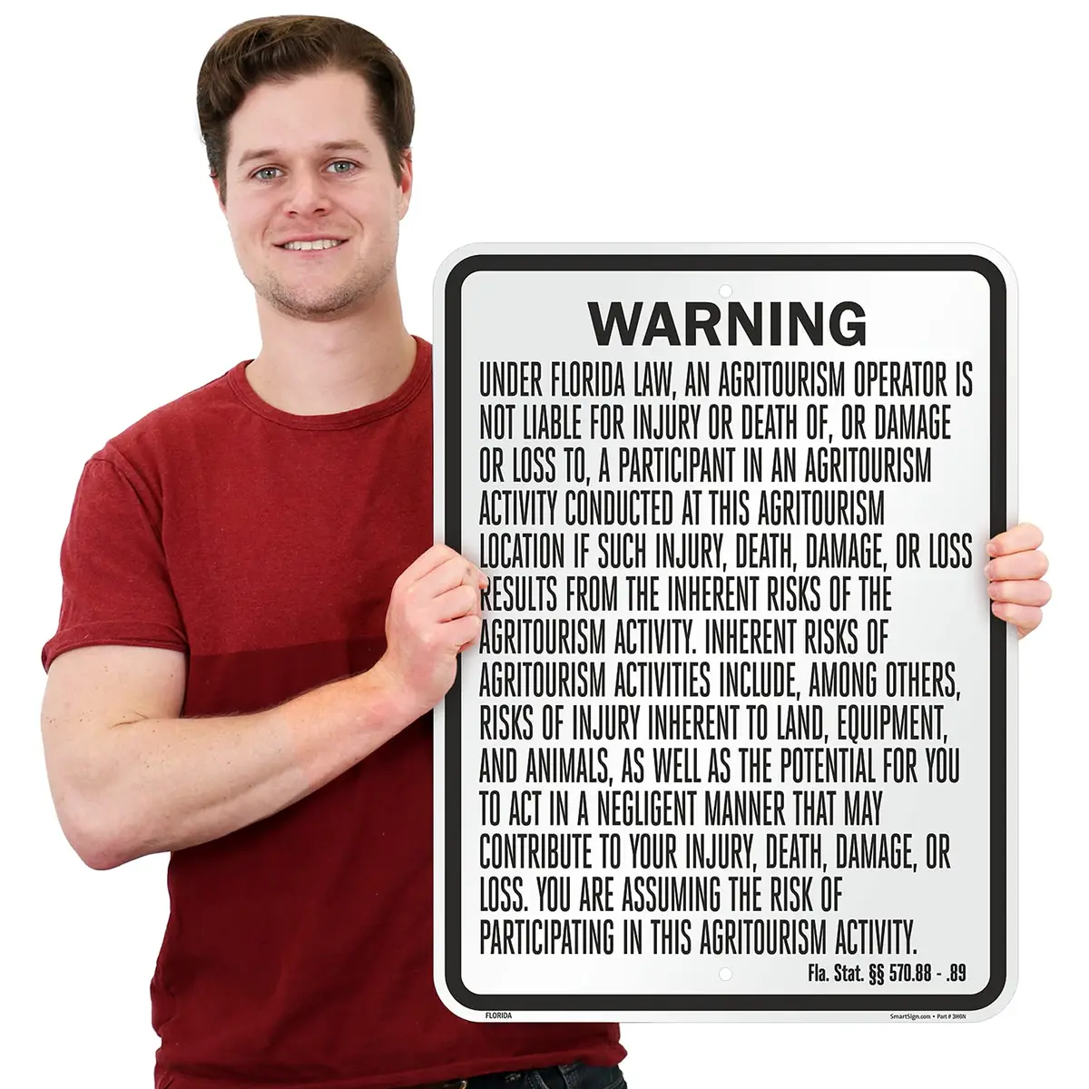 SmartSign Warning Agritourism Operator Not Liable 24 x 18 inch | Rustproof Aluminum Sign - view 3