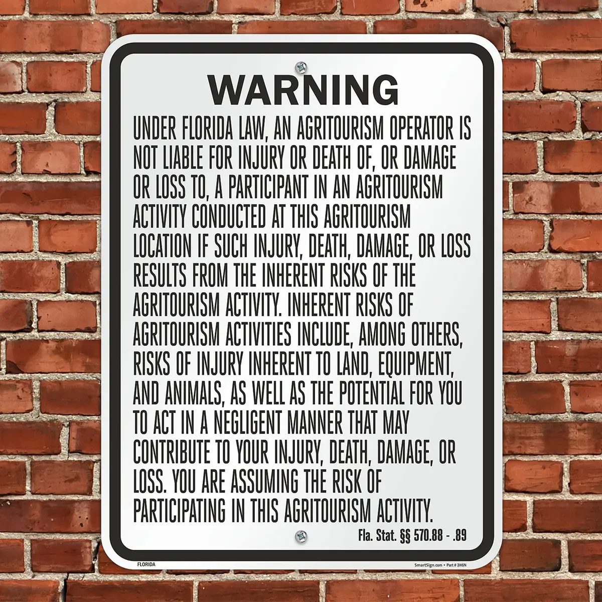 SmartSign Warning Agritourism Operator Not Liable 24 x 18 inch | Rustproof Aluminum Sign - view 4