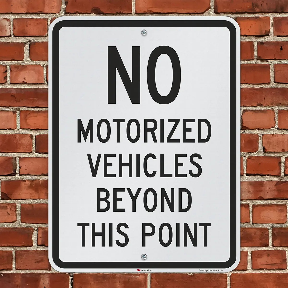 SmartSign No Motorized Vehicles Beyond This Point Metal Sign 61x46 cm (24x18 inch) | Durable 80 mil Aluminum with 3M Reflective Lamination - view 4
