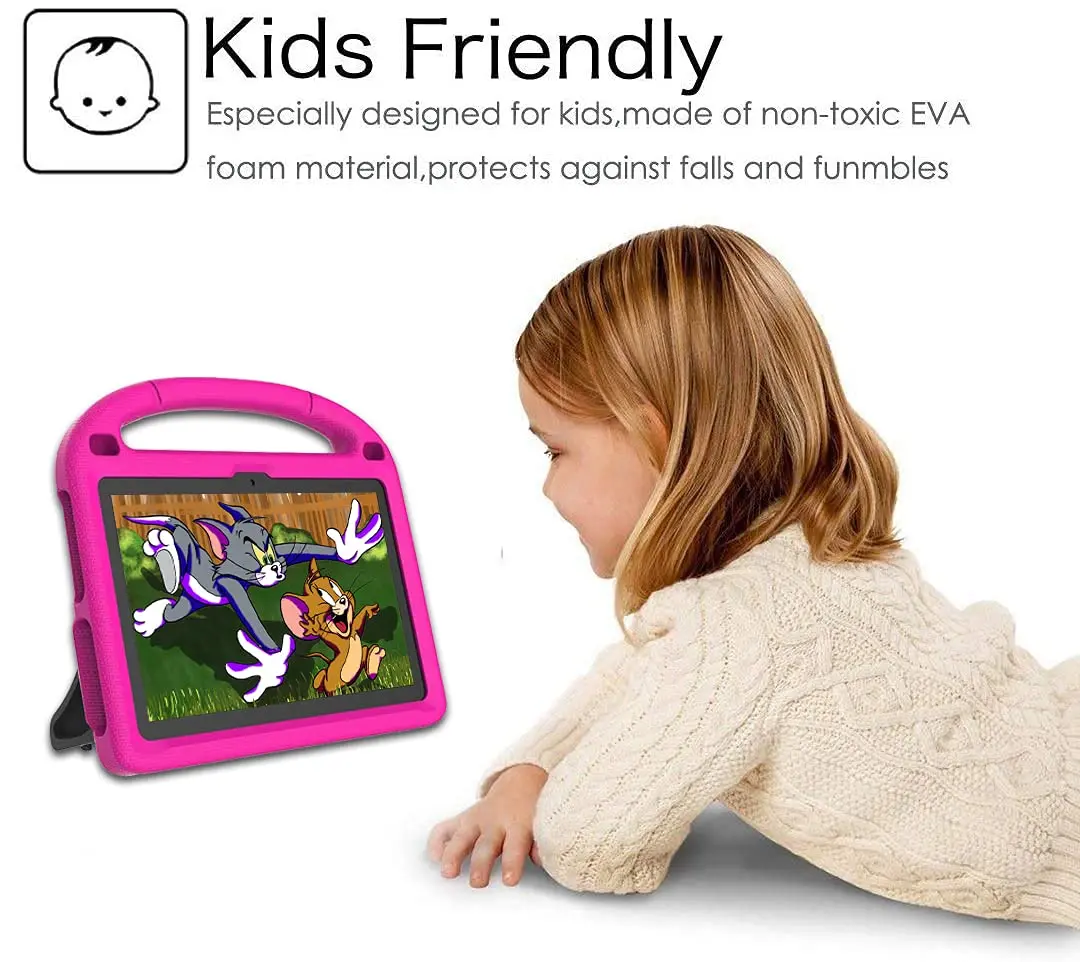 DICEKOO Fire HD 10 & HD 10 Plus 13th/11th Gen Kids Tablet Case | Drop-Resistant, Handle & Stand, Pink - view 5