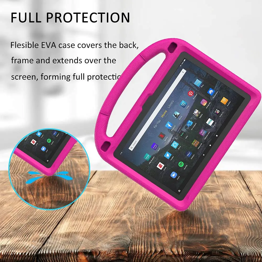 DICEKOO Fire HD 10 & HD 10 Plus 13th/11th Gen Kids Tablet Case | Drop-Resistant, Handle & Stand, Pink - view 4