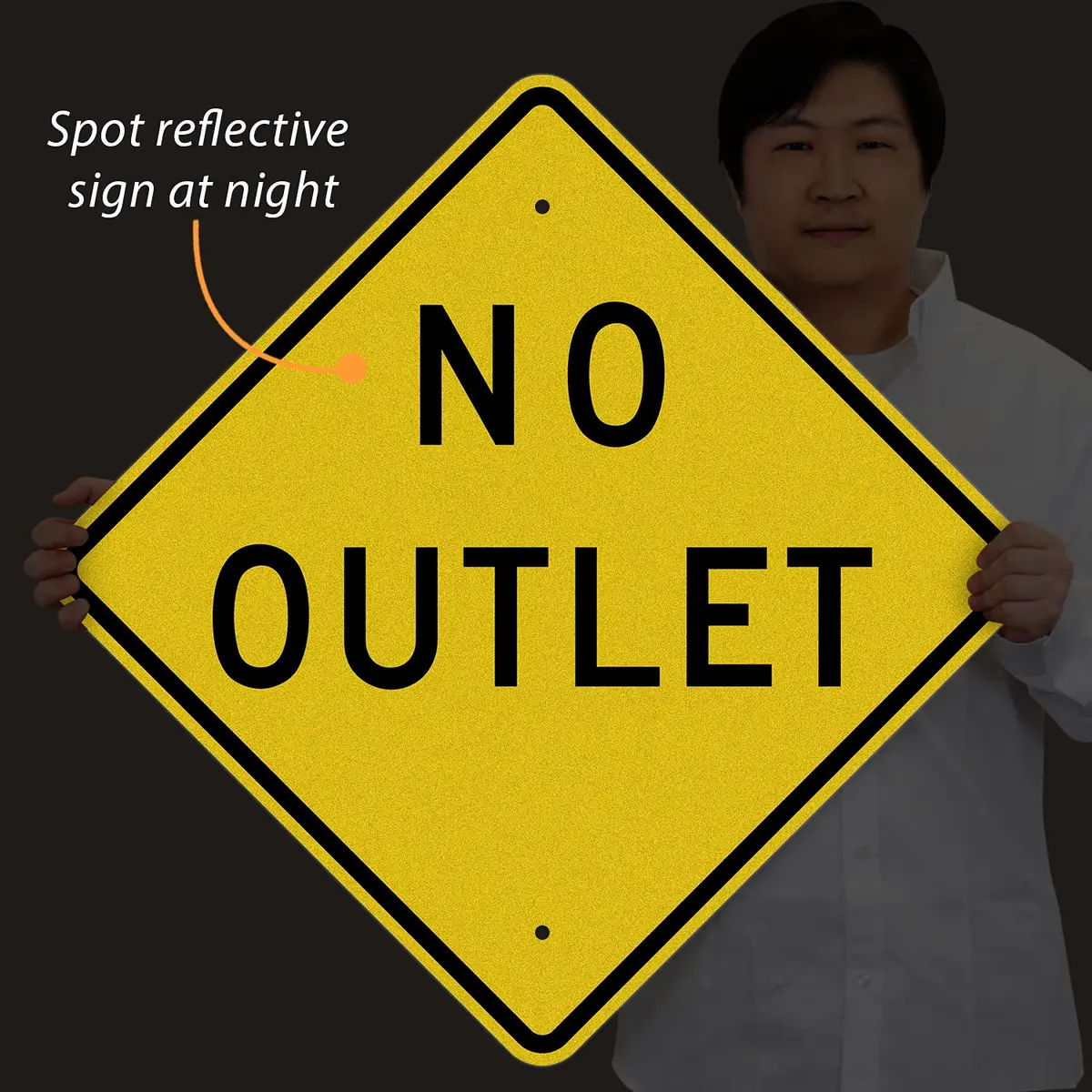 SmartSign 24 x 24 inch MUTCD-Compliant Metal Sign, Aluminum, Black and Yellow | MUTCD & DOT Approved - view 3