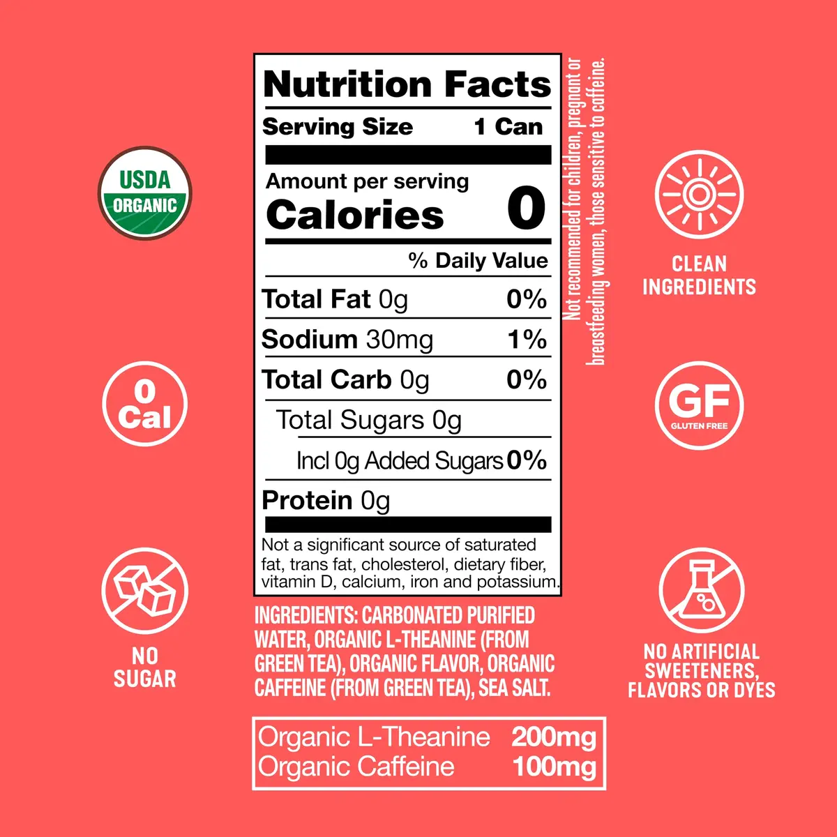 ARDOR ENERGY Pink Grapefruit Sparkling Water 12 Fl Oz | Unsweetened, Organic, Zero Calorie - view 6