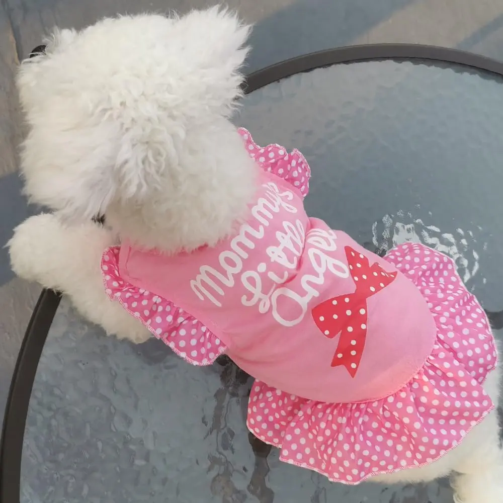 XPUDAC Small Dog Dress 4 Pack | Cute Pink Angel Pet Apparel for Small Dogs & Cats - view 6