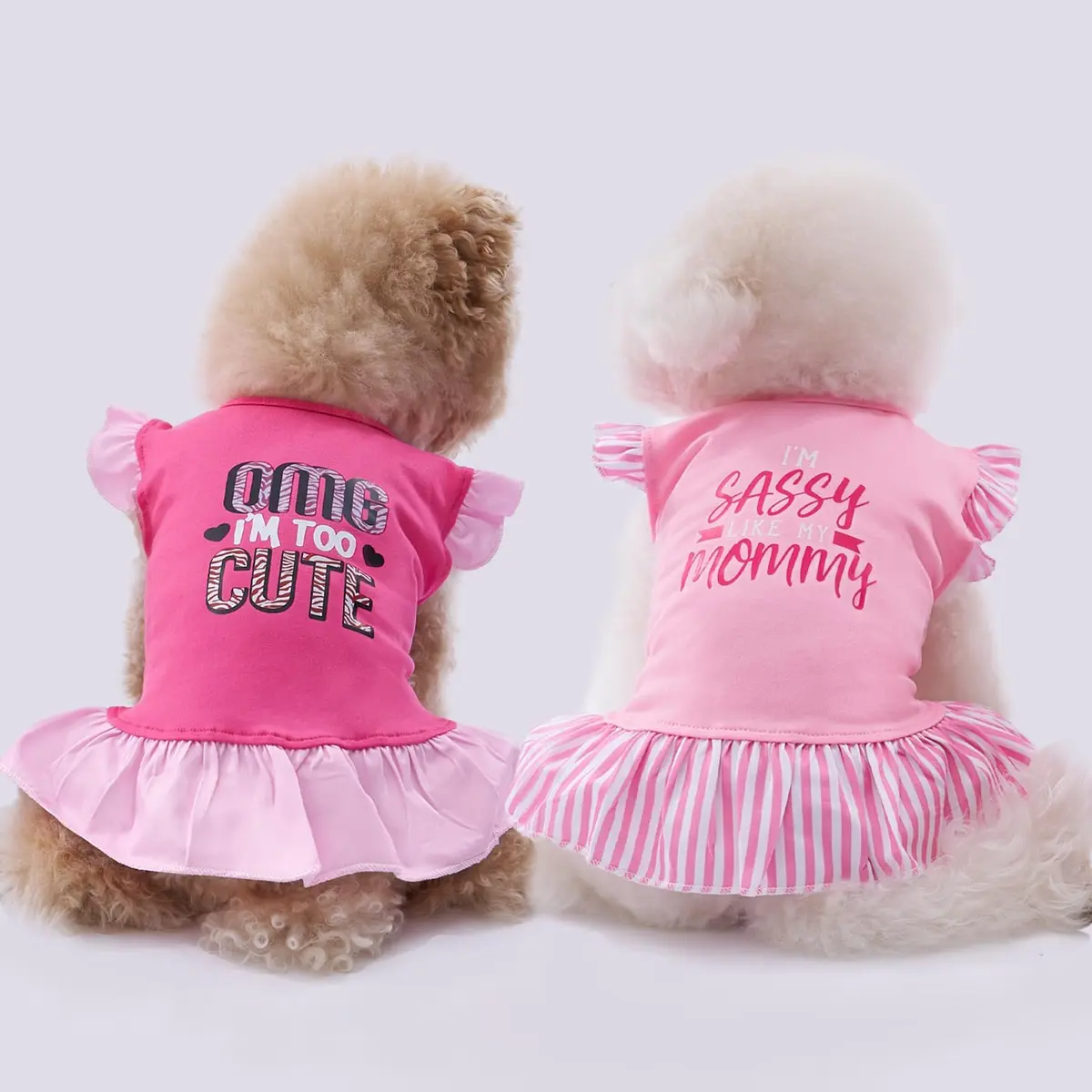 XPUDAC Small Dog Dress 4 Pack | Cute Pink Angel Pet Apparel for Small Dogs & Cats - view 4