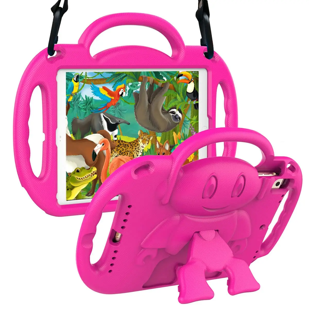 Suplik Kids Case for iPad 5th/6th Gen & iPad Air 1/2 & iPad Pro 9.7, Pink | Shockproof, Adjustable Strap & Kickstand - main product image