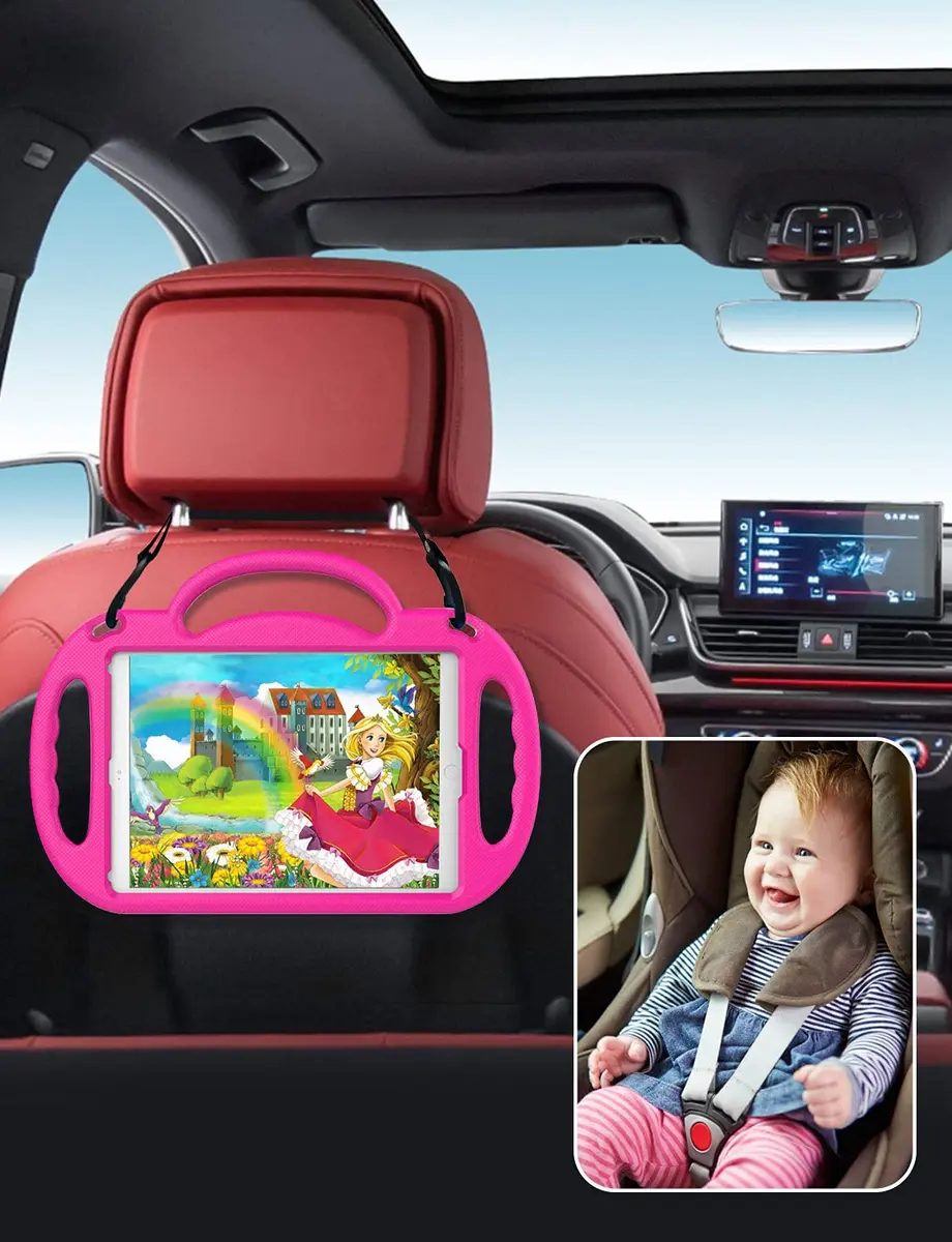 Suplik Kids Case for iPad 5th/6th Gen & iPad Air 1/2 & iPad Pro 9.7, Pink | Shockproof, Adjustable Strap & Kickstand - view 7