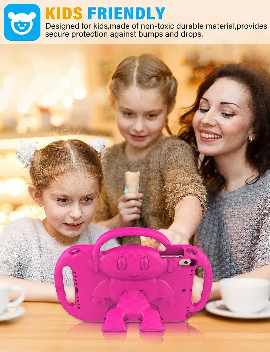 Suplik Kids Case for iPad 5th/6th Gen & iPad Air 1/2 & iPad Pro 9.7, Pink | Shockproof, Adjustable Strap & Kickstand - view 3