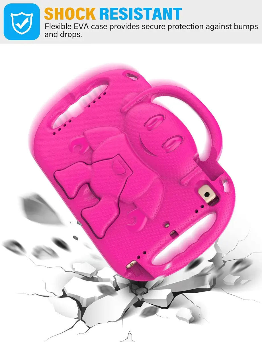 Suplik Kids Case for iPad 5th/6th Gen & iPad Air 1/2 & iPad Pro 9.7, Pink | Shockproof, Adjustable Strap & Kickstand - view 4