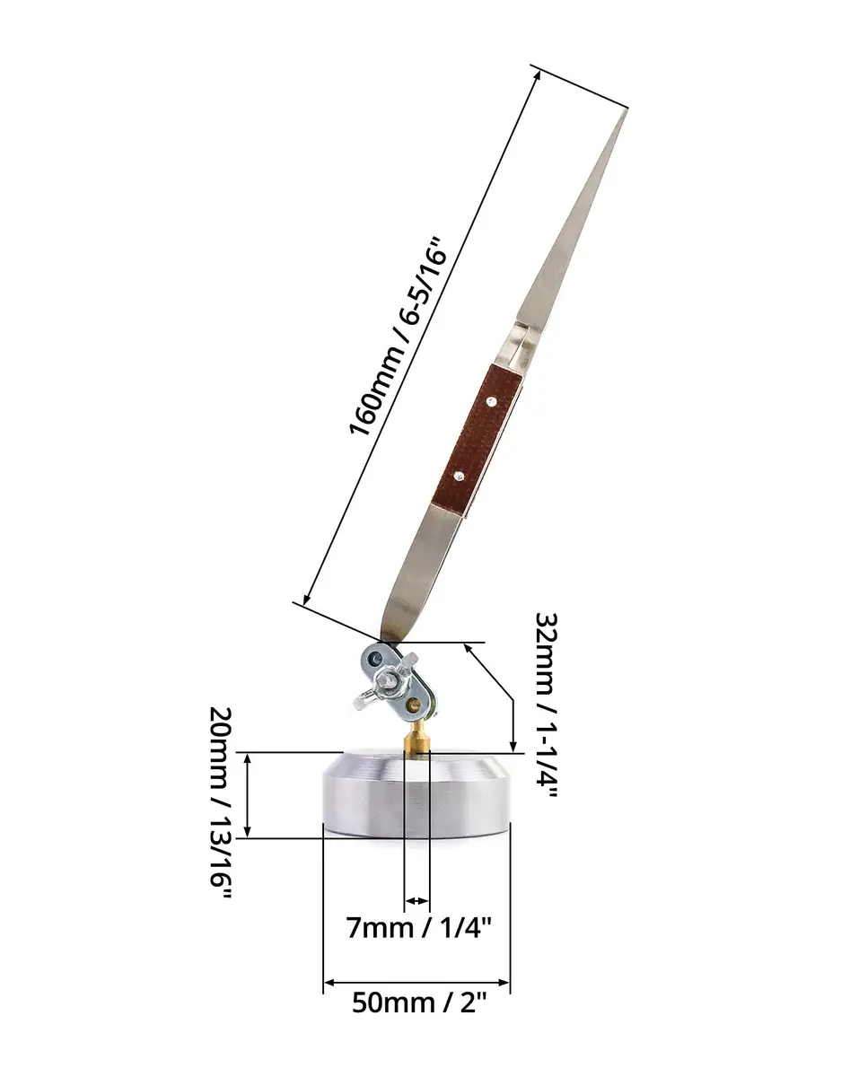 QWORK Cross Locking Tweezers with Base 360° Rotation | Jewelry Welding Soldering Repair Kit - view 6