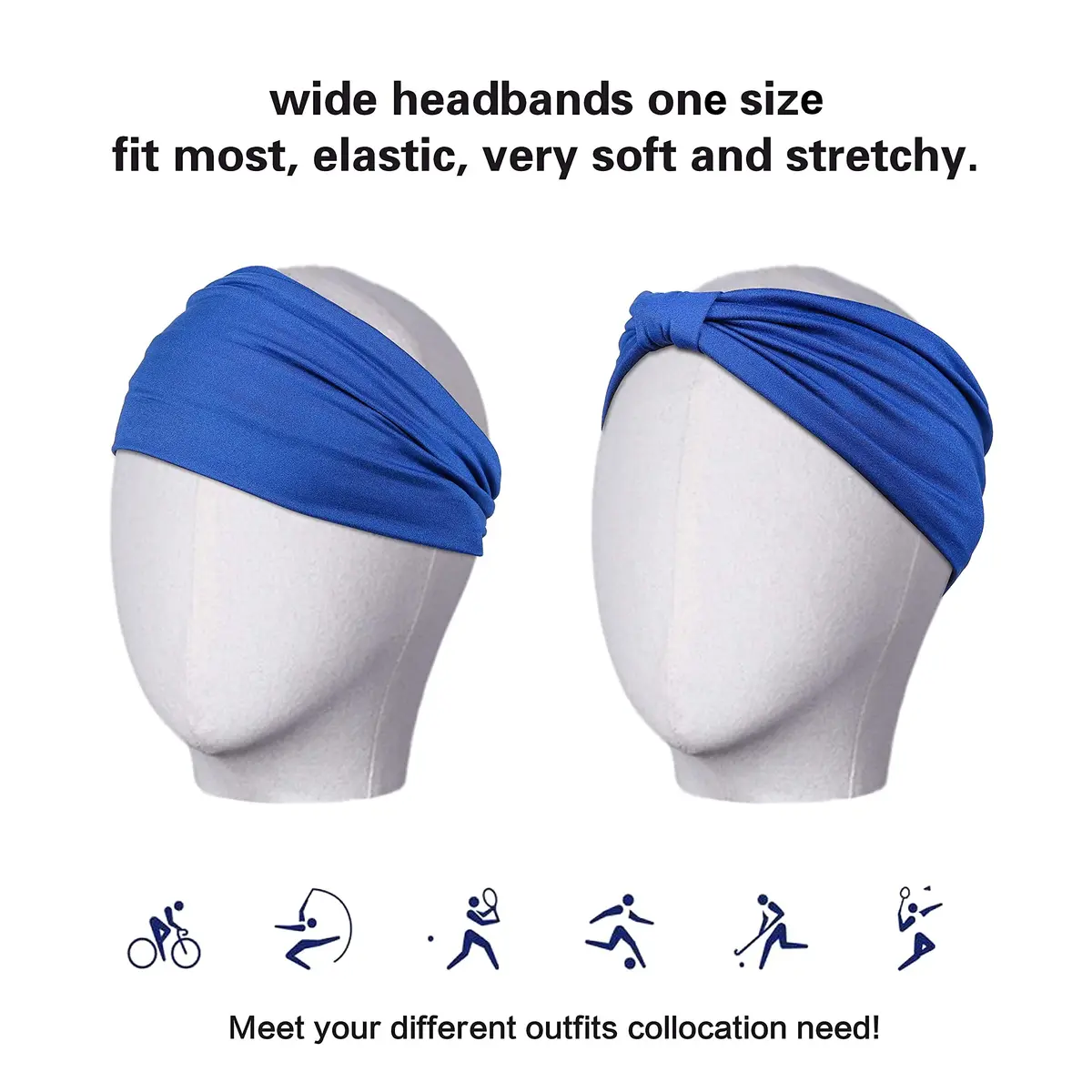 GiLi 6 Pack Wide Headbands for Women 5.5-inch | Non Slip, Soft Elastic, Sweat-Wicking Head Wraps - view 4