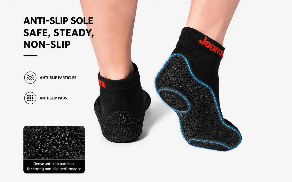 Joomra Womens Barefoot Sock Shoes Minimal Water Footwear Black | Ultra-Light, Foldable, Non-Slip for Yoga & Beach - view 6