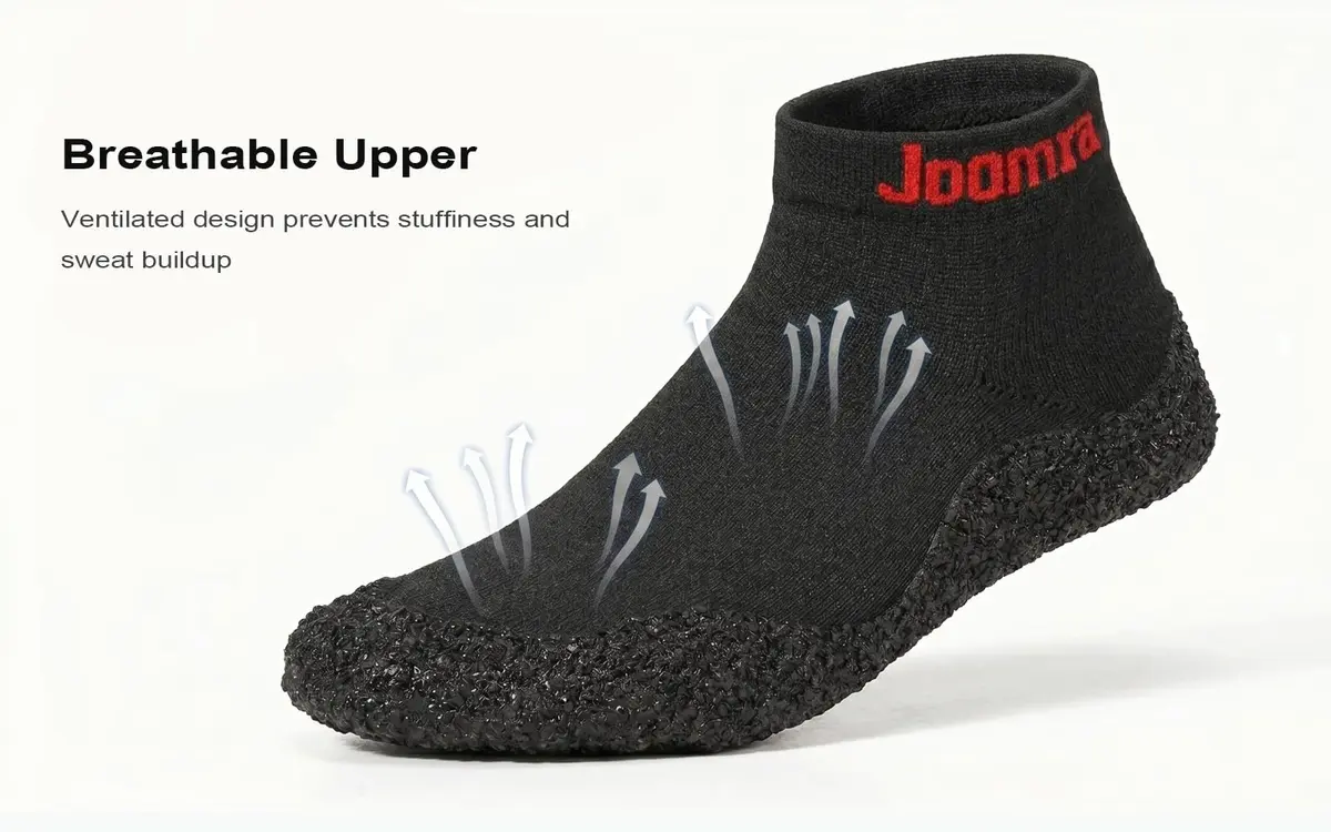 Joomra Womens Barefoot Sock Shoes Minimal Water Footwear Black | Ultra-Light, Foldable, Non-Slip for Yoga & Beach - view 4